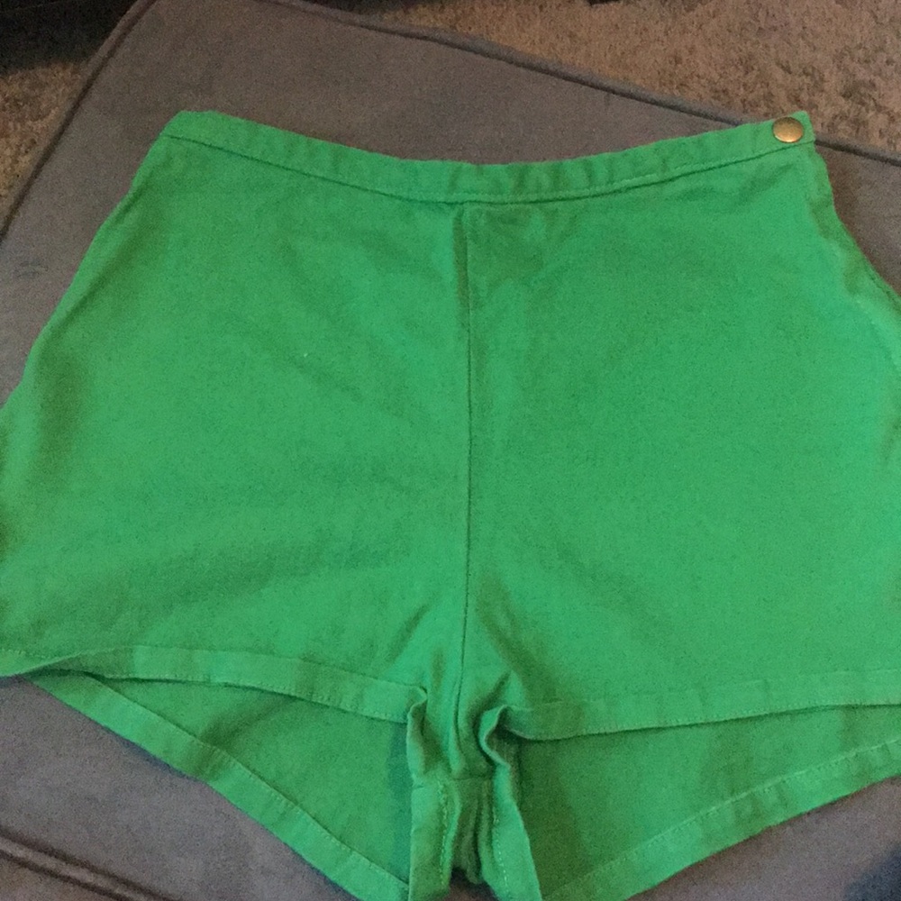 American Apparel high waisted green jean short